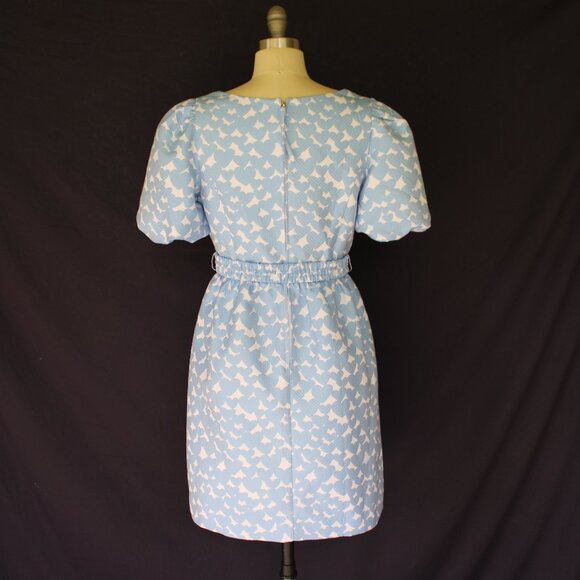 EUC Lilly Pulitzer Kasslyn Bon Bon Blue All Heart Jacquard brocade puff sleeve - Picture 9 of 13